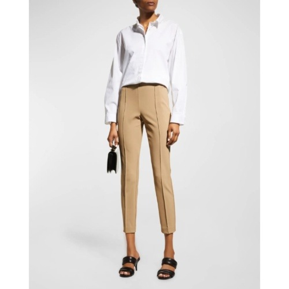 Lafayette 148 Gramercy Acclaimed Stretch Pants Cammello Tan Sz 4 MSRP $698